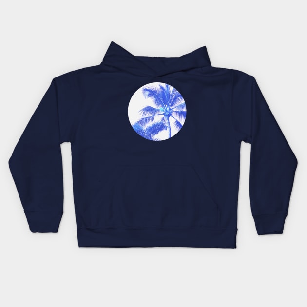 Blue Palm Trees in a Perfect Sky Kids Hoodie by Vin Zzep